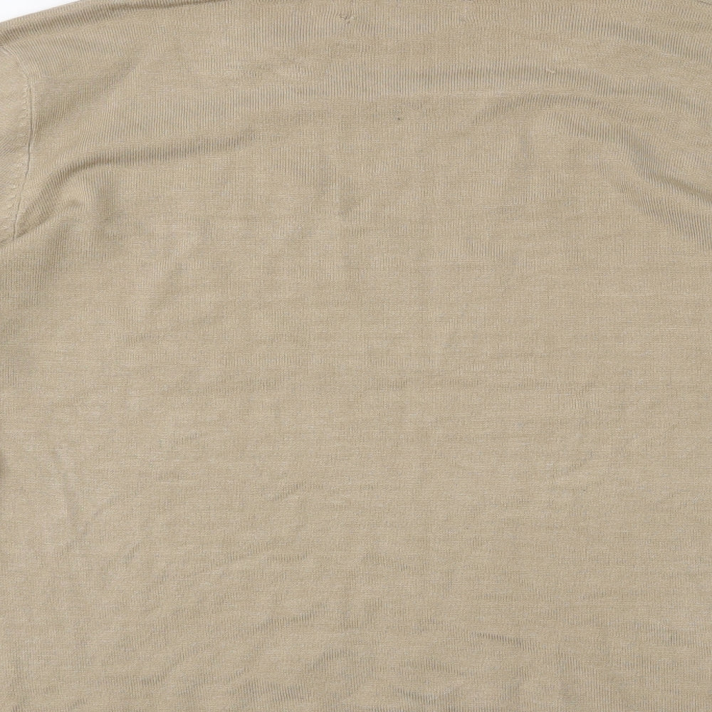 BASSINI Womens Beige Basic T-Shirt Size M
