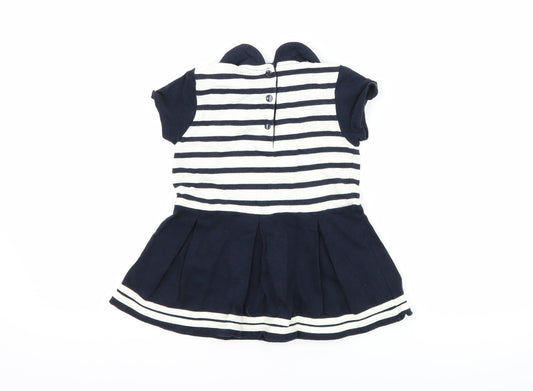 Hublot Girls Blue Striped A-Line Size 18 Months
