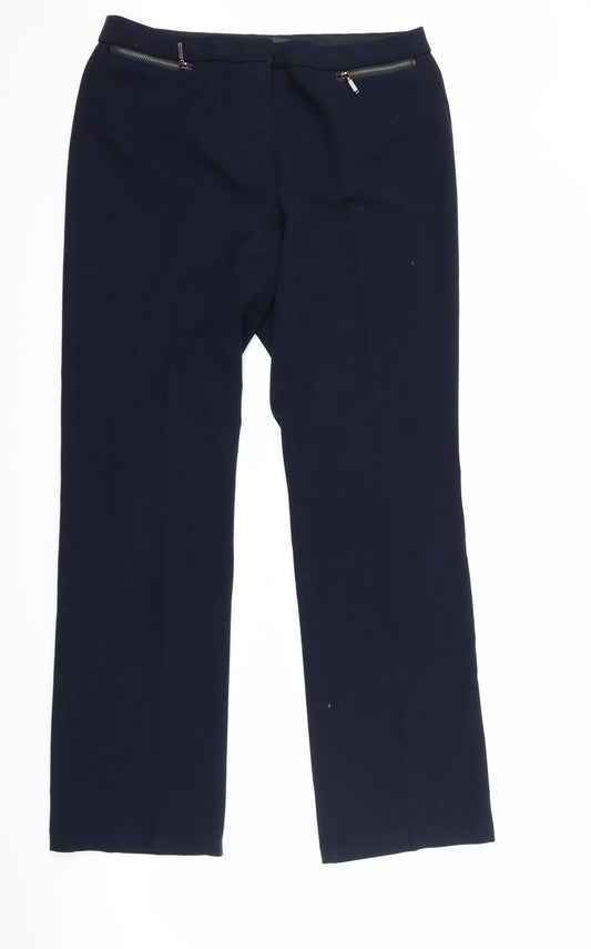 Marks and Spencer Womens Blue Trousers Size 12 L28 in