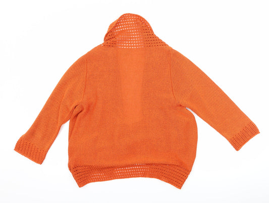 Soon Womens Orange Cardigan Jumper Size M