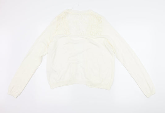 George Womens Ivory Floral Cardigan Jumper Size 14