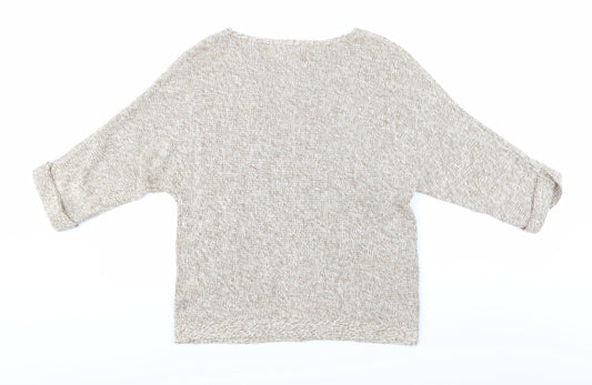 H&M Womens Beige Knit Pullover Jumper Size XS
