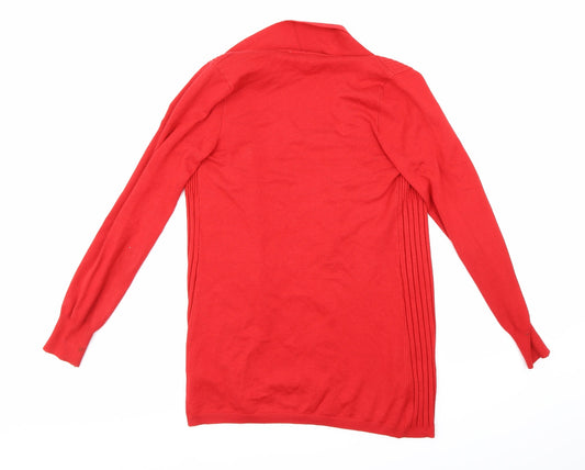 BHS Womens Red Knit Cardigan Jumper Size 8