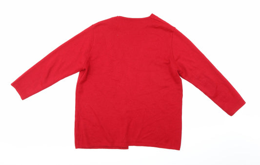 Mandy Marsh Womens Red Knit Cardigan Jumper Size M