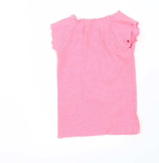 NEXT Girls Pink Basic T-Shirt Size 4 Years