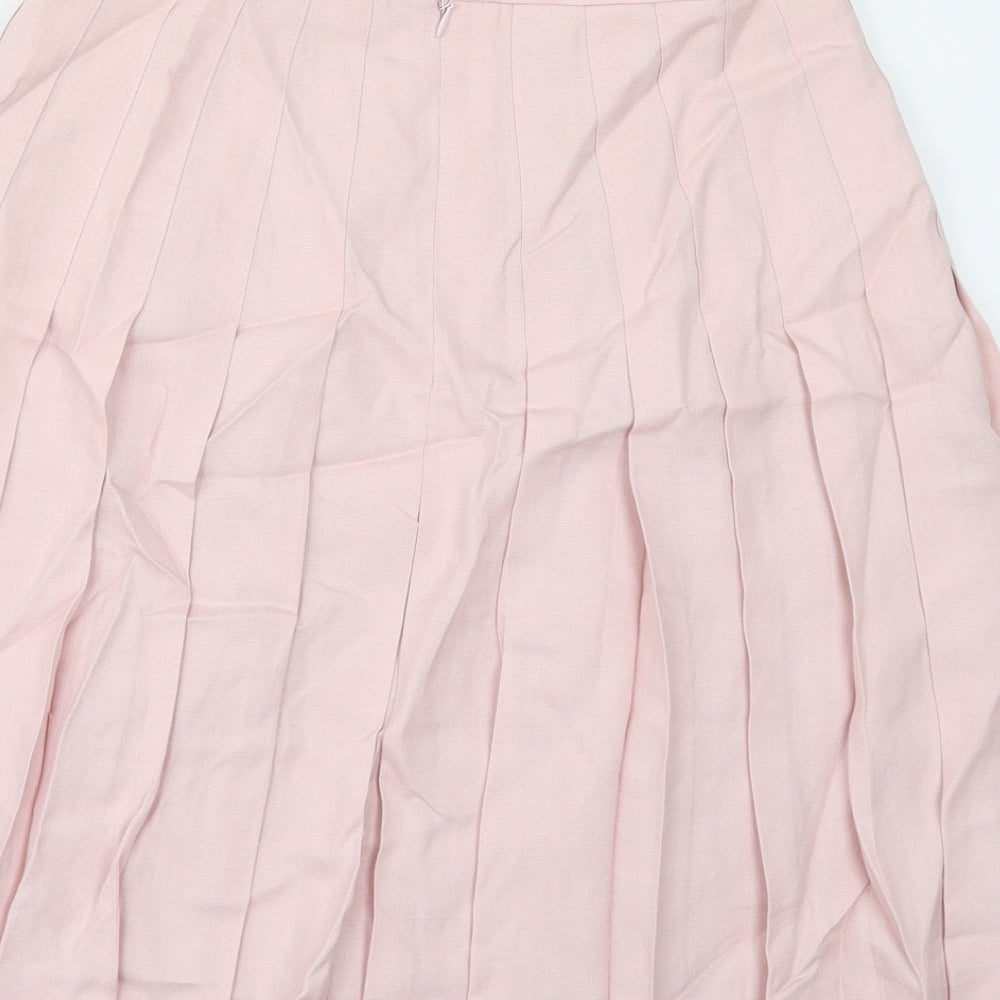 Brand and care label for Talbots women’s pink a-line skirt, size UK 10