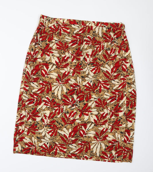Jean Statin Womens Multicoloured Floral A-Line Skirt Size 36 in