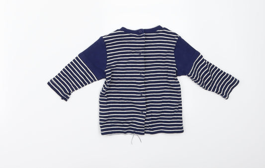 tuc tuc Girls Blue Striped A-Line Size 6-9 Months