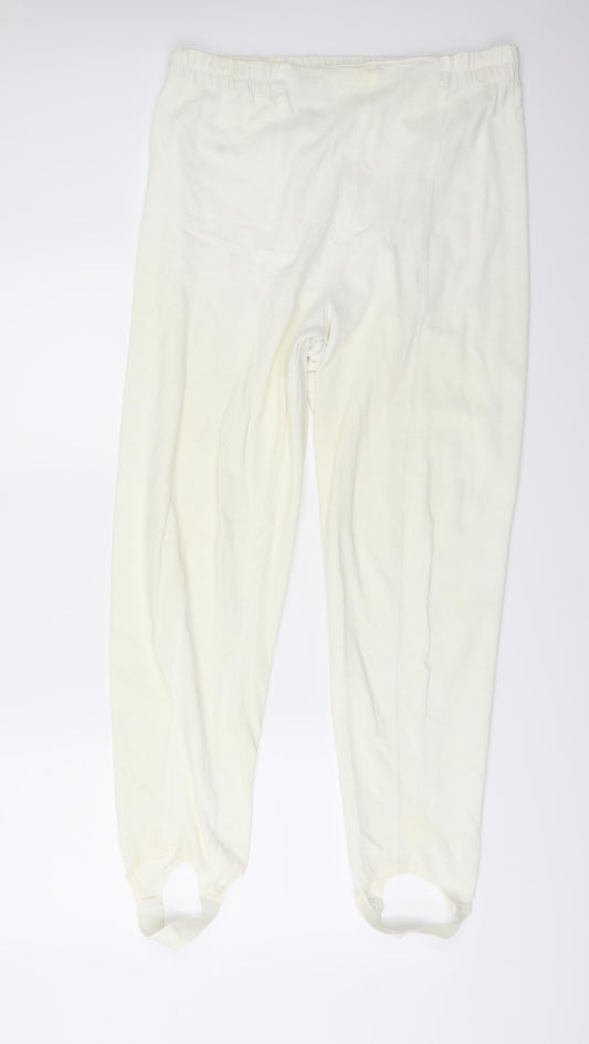 STEPHANIE Womens Ivory Pedal Pusher Trousers Size L L27 in