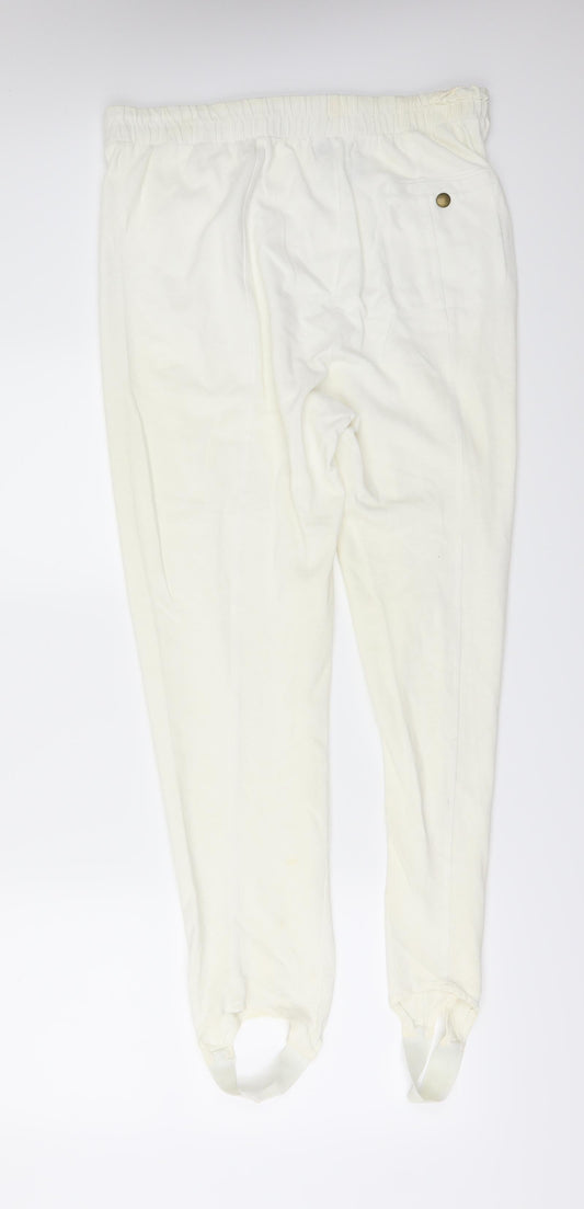 STEPHANIE Womens Ivory Pedal Pusher Trousers Size L L27 in