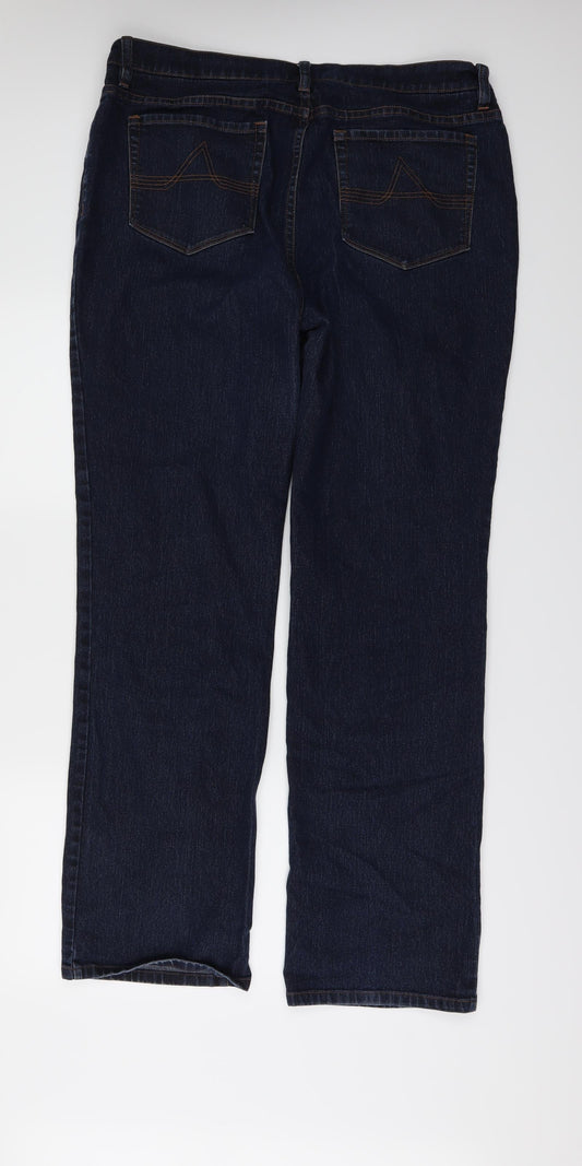 Artigiano Womens Blue Denim Wide-Leg Jeans Size 36 in L32 in