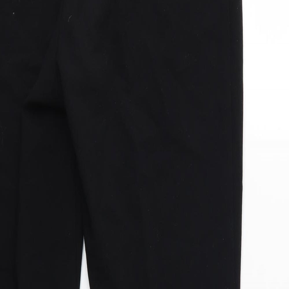 Brand and care label for Marks & Spencer women’s black trousers, size UK 10, 30-inch leg