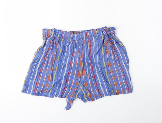 Studio Womens Blue Striped Bermuda Shorts Size L