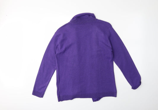 Vida Vi Womens Purple Cardigan Jumper Size M - jumper attatrched