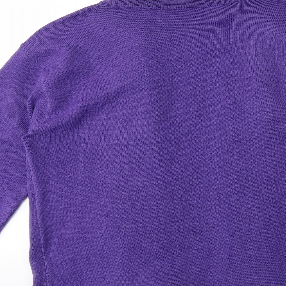 Vida Vi Womens Purple Cardigan Jumper Size M - jumper attatrched