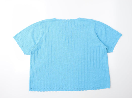 Berkertex Womens Blue Knit Pullover Jumper Size 18