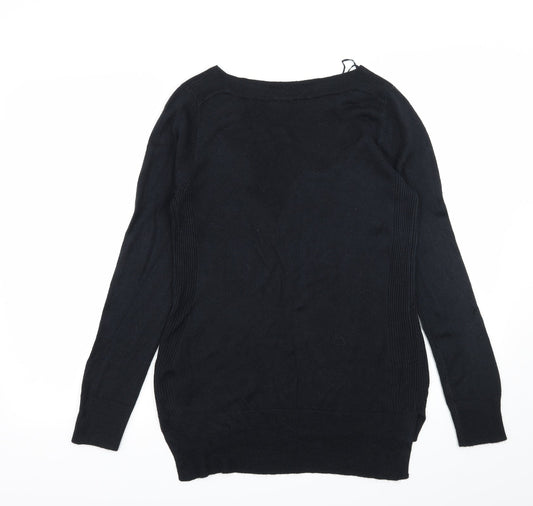 Preworn Womens Black Knit Pullover Jumper Size 8