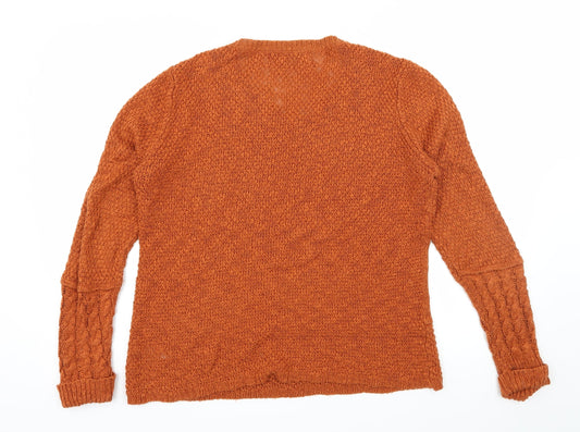 Fashion Box Womens Orange Knit Pullover Jumper Size 12