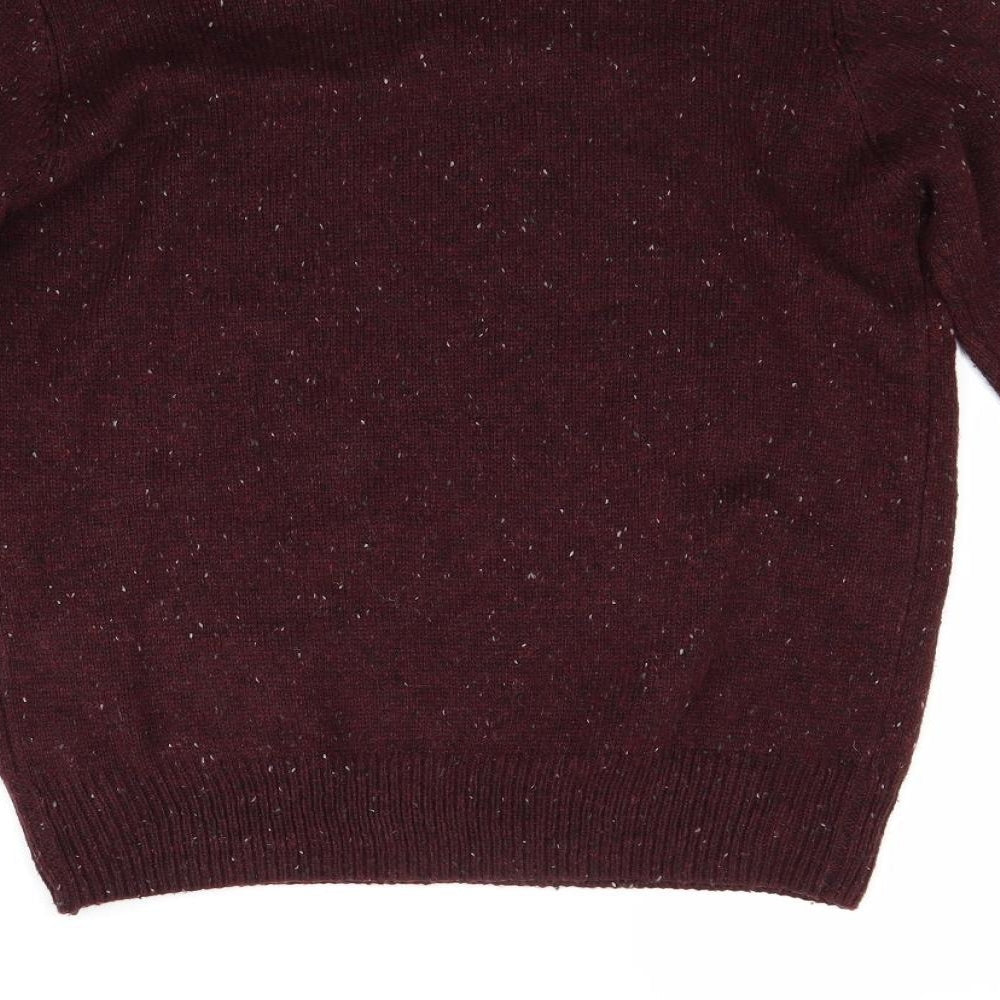 Brand and care label for Cedarwood State men’s red jumper, size S