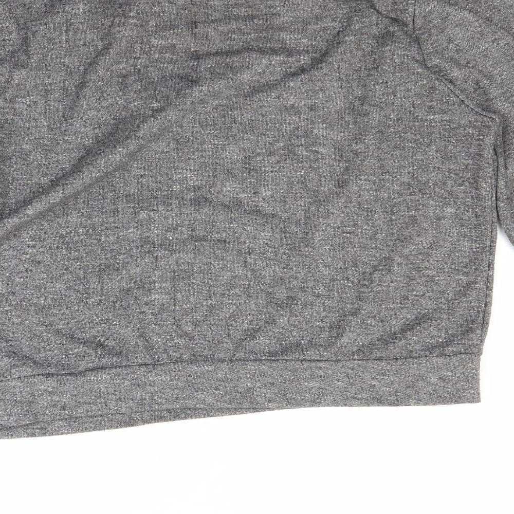 Brand and care label for rt women’s grey pullover sweatshirt, size 2XL