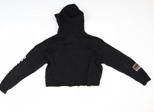 New Look Girls Black Pullover Hoodie Size 12 Years - New York