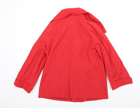 Lebek Womens Red Overcoat Coat Size 10