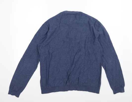 Thread Bare Mens Blue Knit Pullover Jumper Size L
