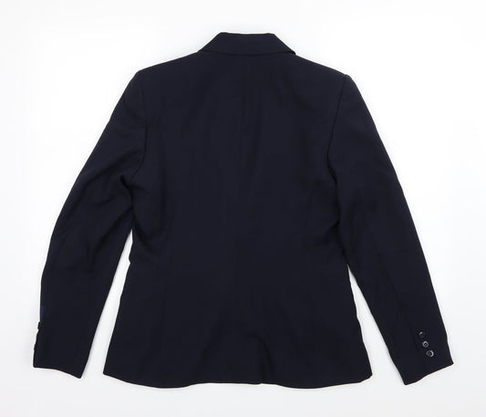 Tesco Womens Blue Rayon Jacket Blazer Size 12 - Work Uniforn