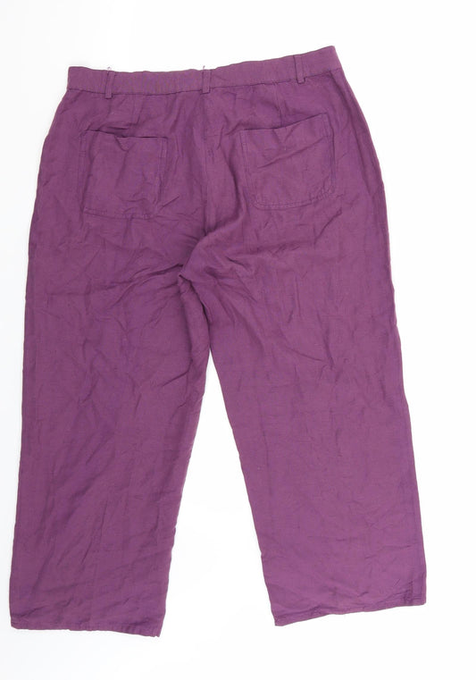DASH Womens Purple Trousers Size 16 L24 in