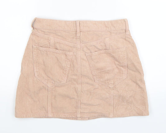 River Island Womens Beige Corduroy A-Line Skirt Size 8