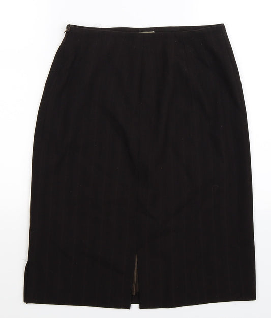Joan Stephen Womens Black Striped Knit Straight & Pencil Skirt Size 6