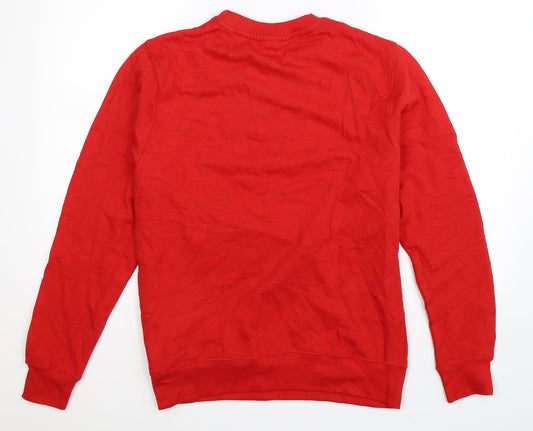 All We Do is Mens Red Jersey Pullover Sweatshirt Size S