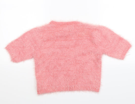 Young Dimension Girls Pink Knit Pullover Jumper Size 12-13 Years