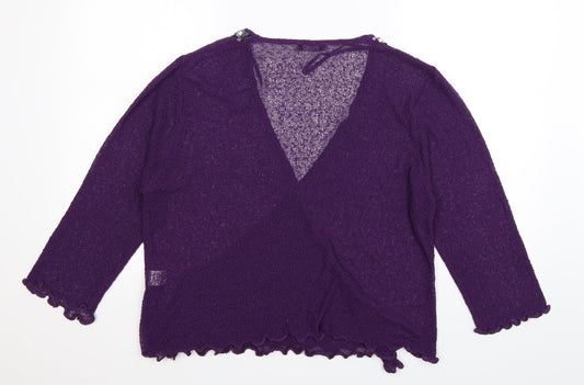 BM Womens Purple Knit Cardigan Jumper Size XL