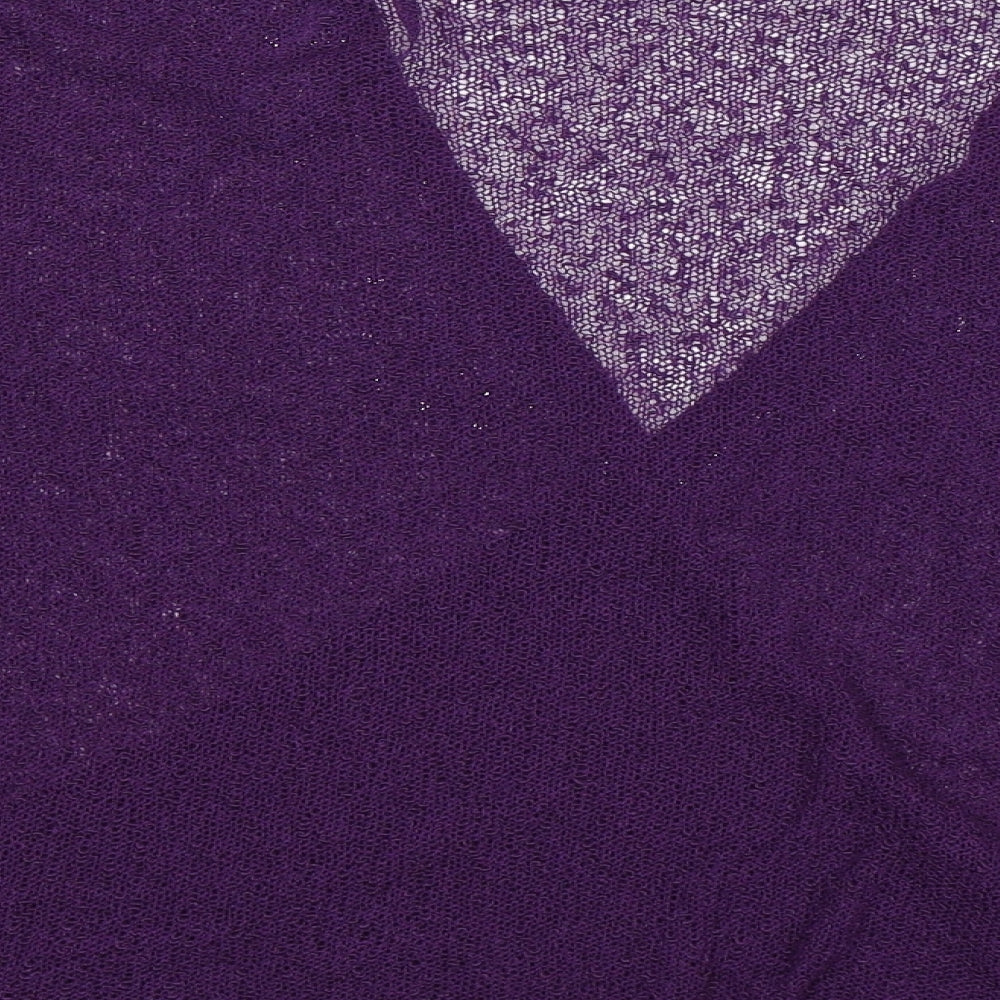 BM Womens Purple Knit Cardigan Jumper Size XL