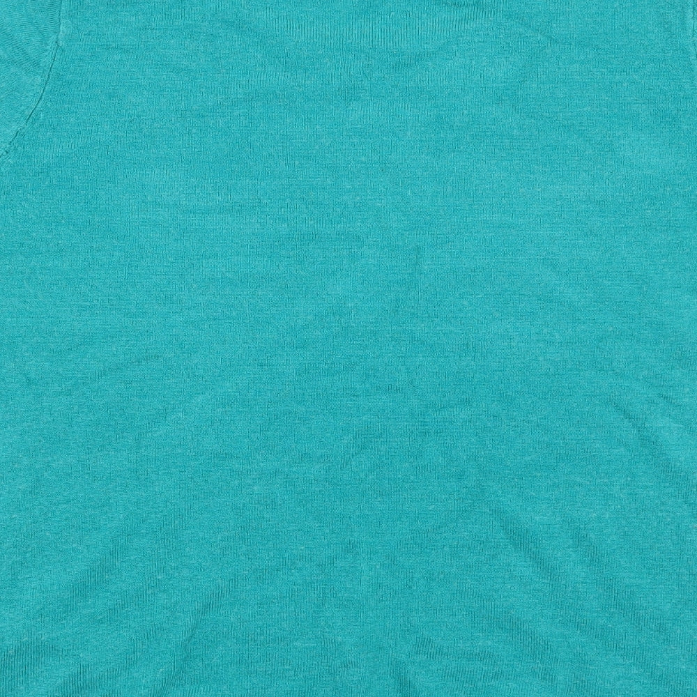 Brand and care label for Bonmarché women’s green jumper, size UK 12