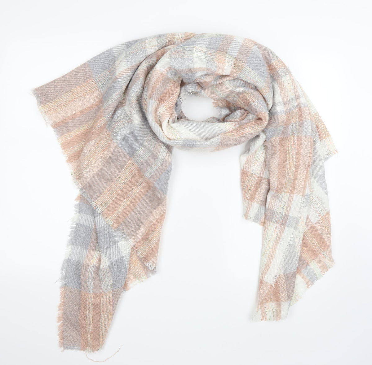 Front view of F&F women’s multicoloured check knit scarf