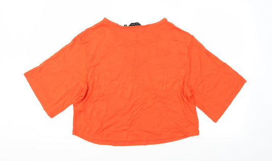 New Look Womens Orange Cropped T-Shirt Size 14