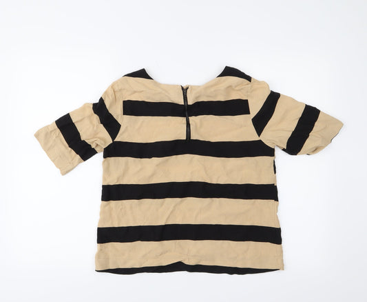 VERO MODA Womens Black Striped Basic Blouse Size M