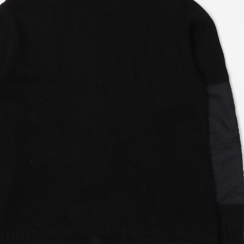 Brand and care label for Bianca women’s black knit full zip jumper, size UK 10