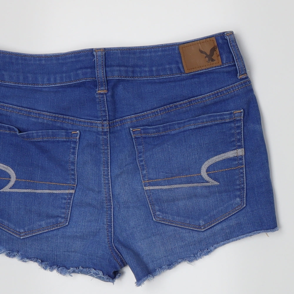 American Eagle Outfitters Womens Blue Denim Hot Pants Shorts Size 10