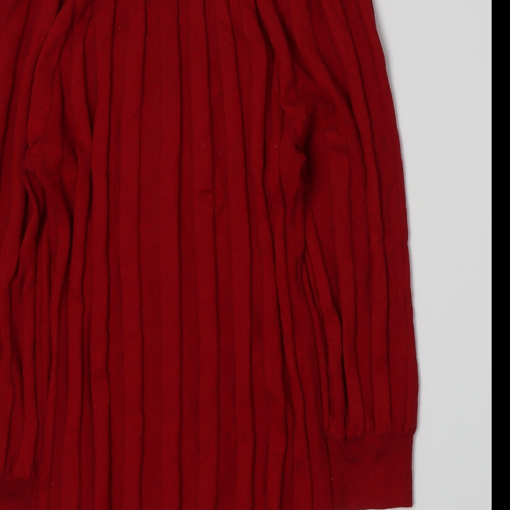 Brand and care label for et vous women’s red knit jumper, size UK 12
