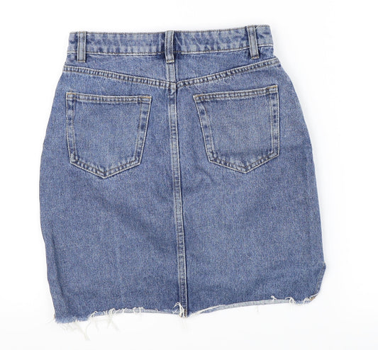 H&M Womens Blue Denim Mini Skirt Size 8