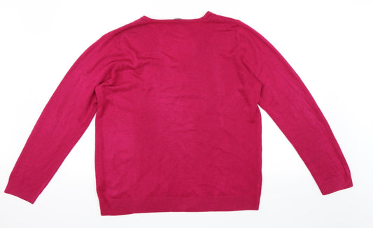Le Bon Marché Womens Pink Pullover Jumper Size 16