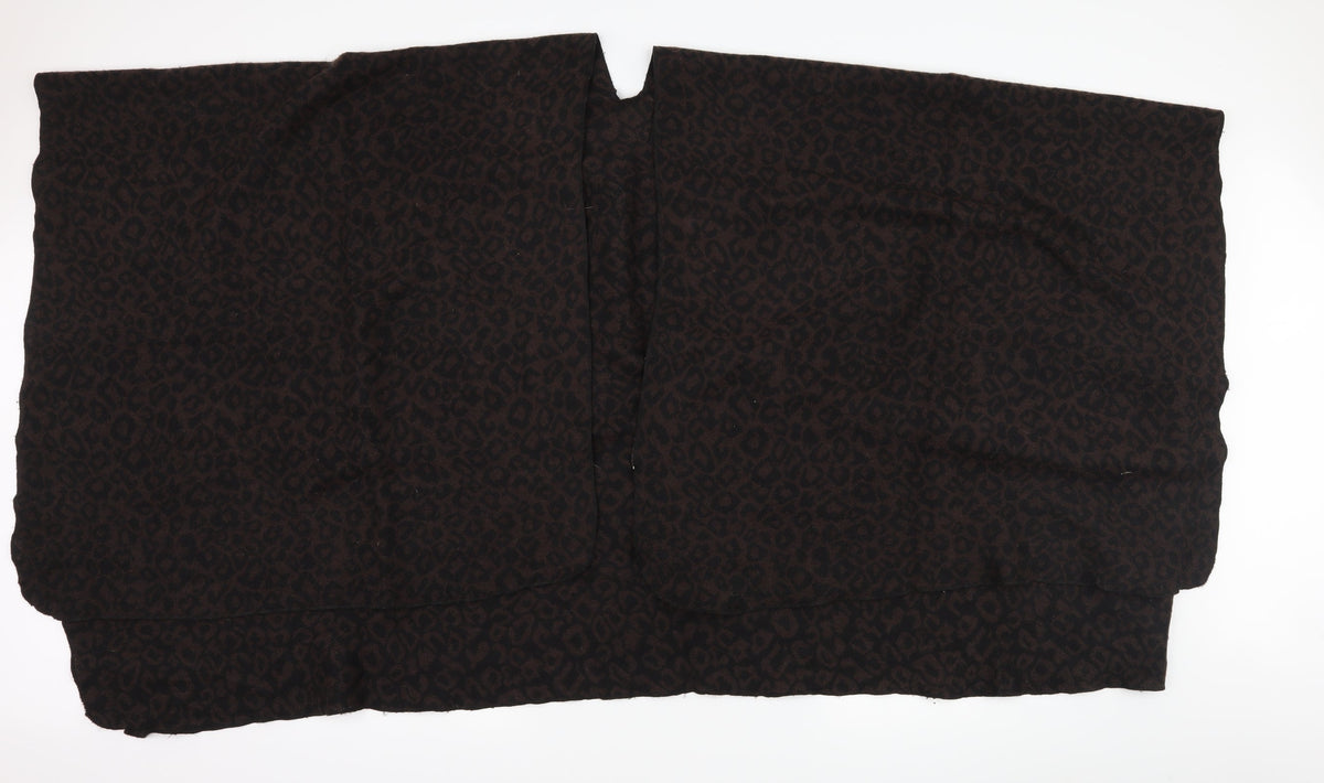 Additional front view of Preworn women’s brown animal print shawl/wrap