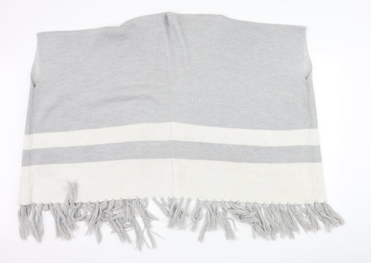 Red Herring Womens Grey Striped Jacket Poncho Size S