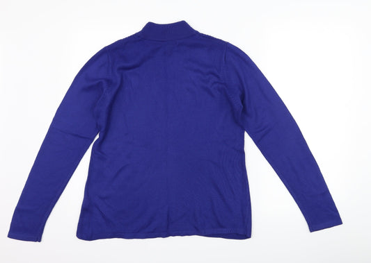 bm Collection Womens Purple Floral Pullover Jumper Size S