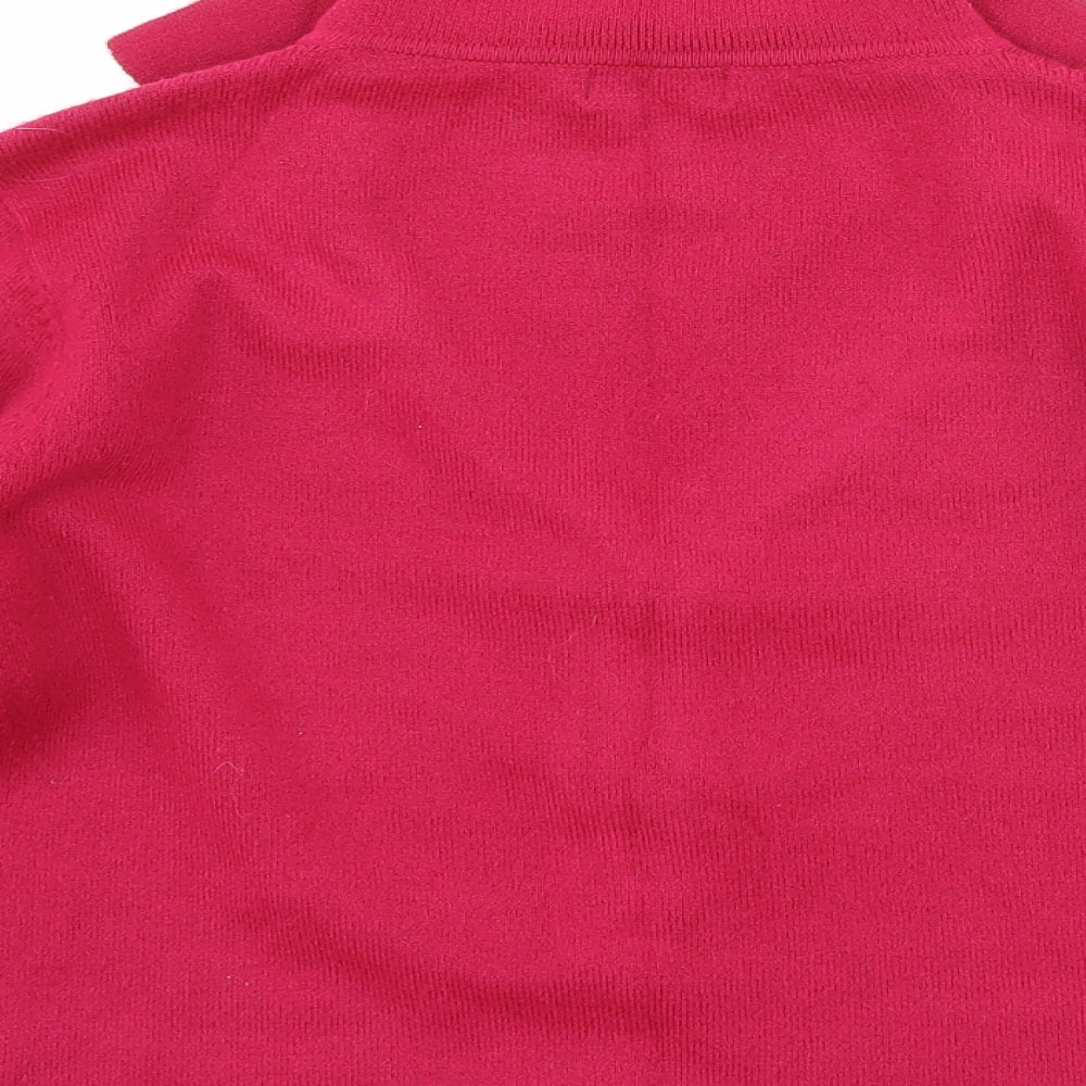 Brand and care label for Own label women’s pink jumper, size UK 12