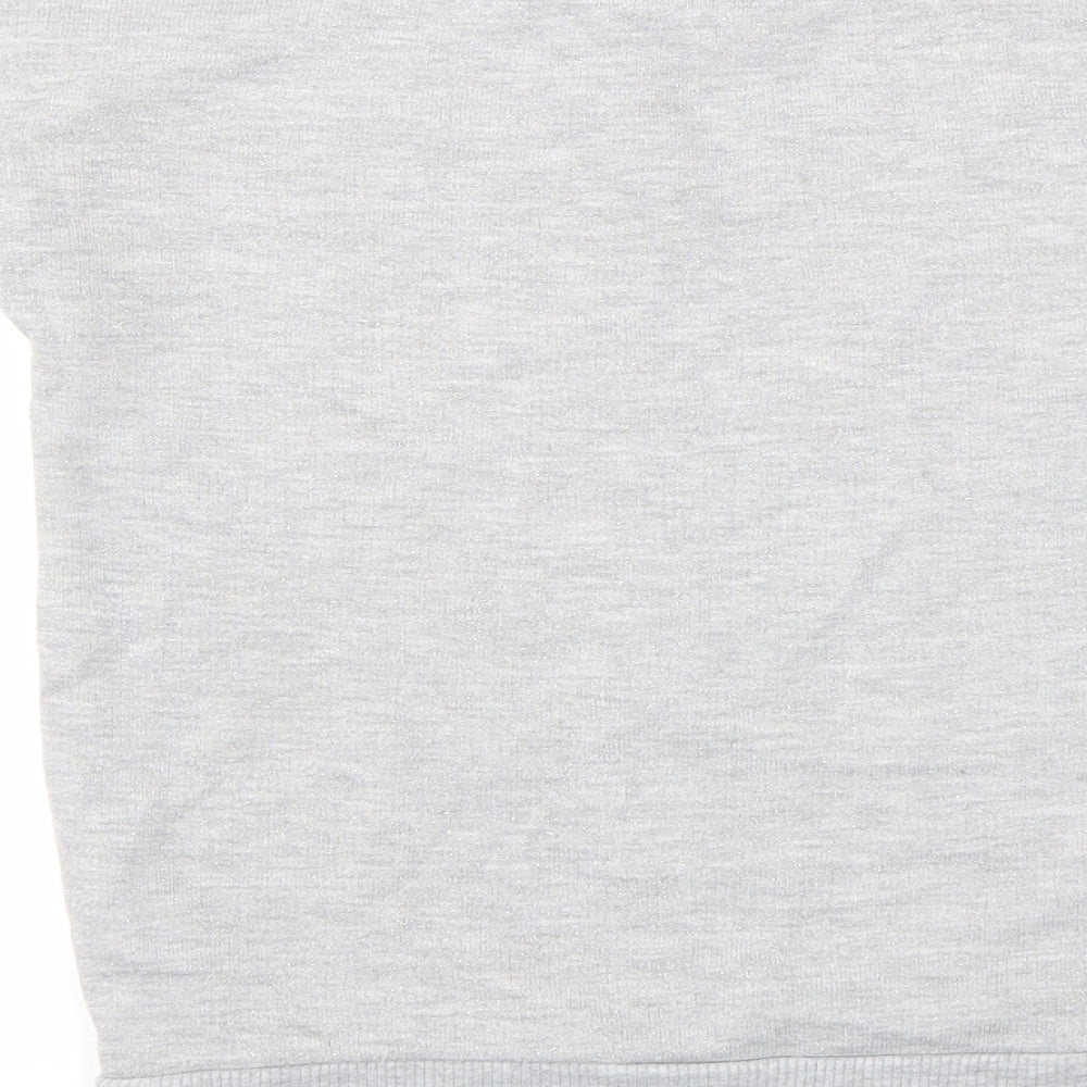 Brand and care label for George girls’ grey pullover sweatshirt, size 7-8, years