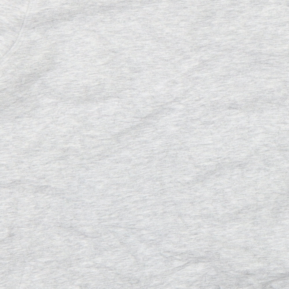 Brand and care label for H&M girls’ grey pullover sweatshirt, size 15, years